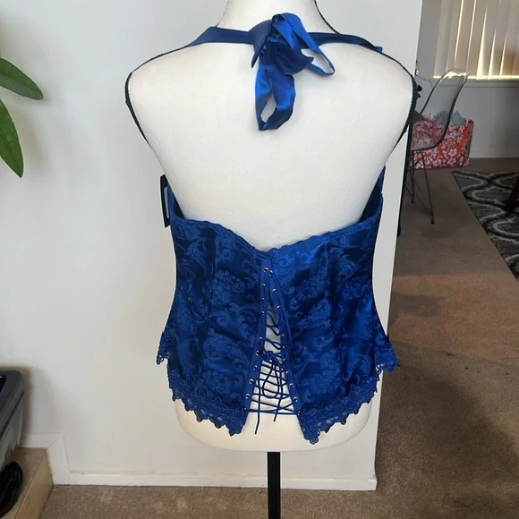 NWT Frederick's of Hollywood Royal Blue Corset SIZE 38 MED/LARGE - Picture 3 of 9